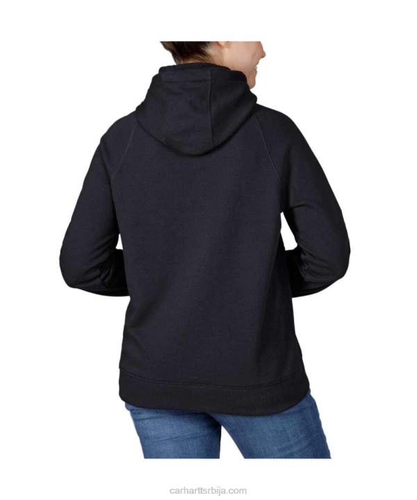 4042L205 Carhartt црн сила опуштеног кроја лагани графички дукс са капуљачом Жене