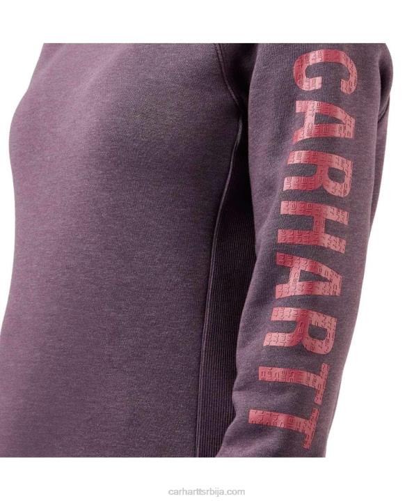 4042L210 Carhartt асфалт вријес неп дуксерица опуштеног кроја средње тежине са округлим изрезом са графичким рукавима Жене