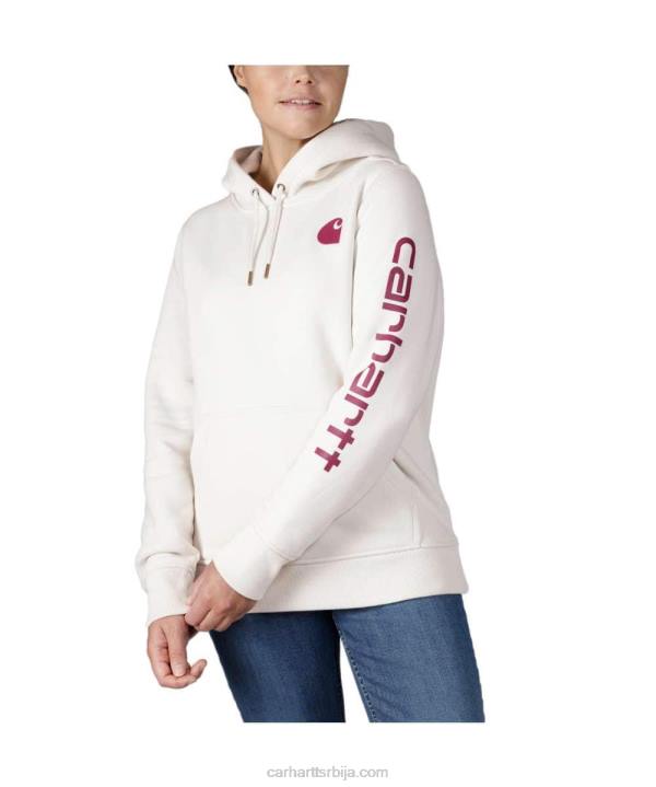 4042L211 Carhartt јасенова ружа дуксерица са графичким рукавима средње тежине опуштеног кроја Жене