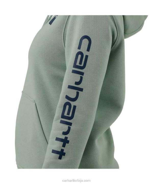 4042L211 Carhartt јасенова ружа дуксерица са графичким рукавима средње тежине опуштеног кроја Жене