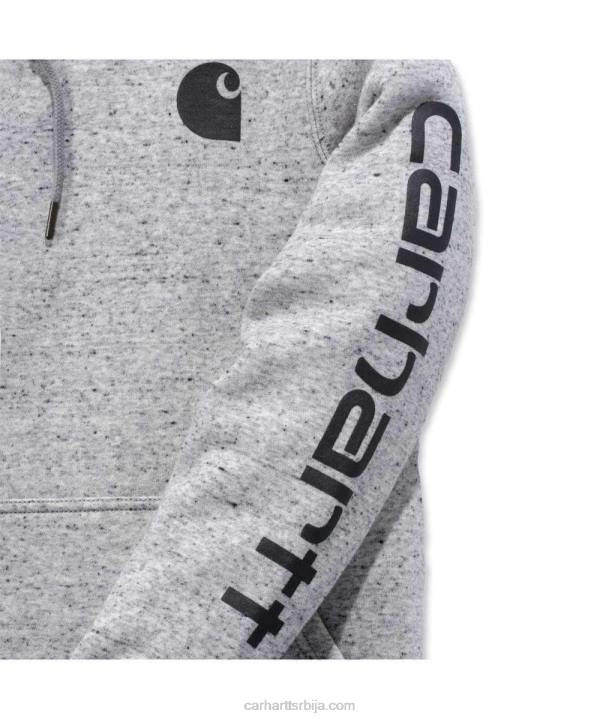 4042L211 Carhartt јасенова ружа дуксерица са графичким рукавима средње тежине опуштеног кроја Жене