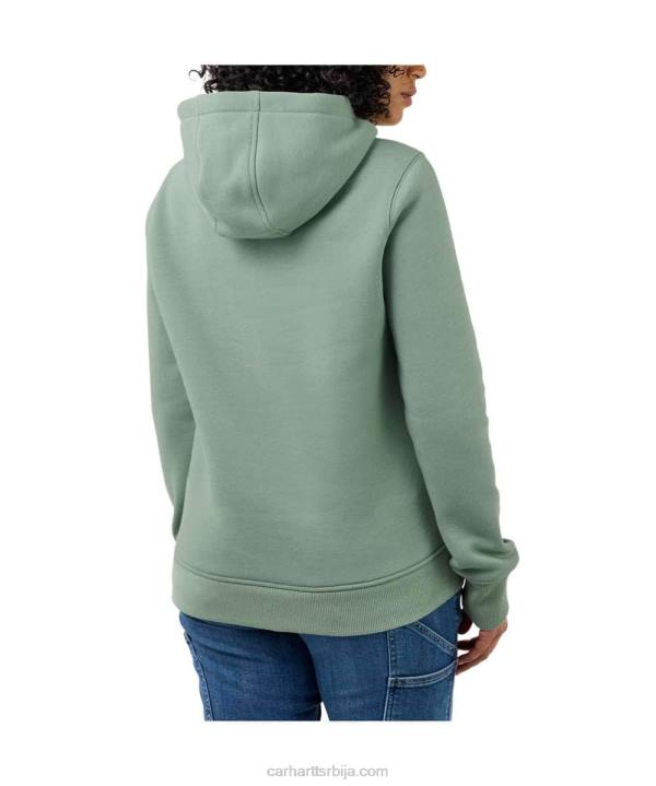 4042L211 Carhartt јасенова ружа дуксерица са графичким рукавима средње тежине опуштеног кроја Жене