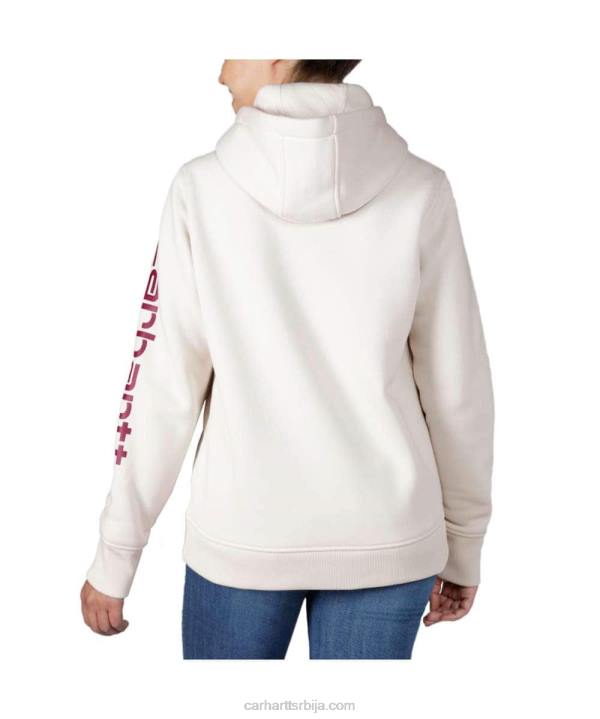 4042L211 Carhartt јасенова ружа дуксерица са графичким рукавима средње тежине опуштеног кроја Жене