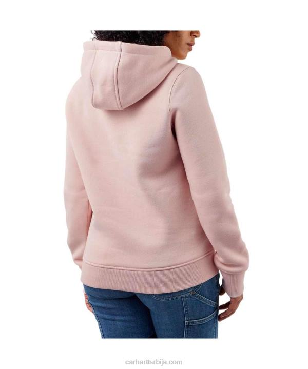 4042L211 Carhartt јасенова ружа дуксерица са графичким рукавима средње тежине опуштеног кроја Жене