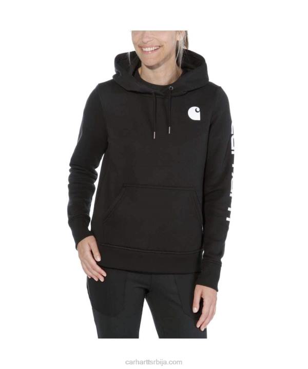 4042L211 Carhartt јасенова ружа дуксерица са графичким рукавима средње тежине опуштеног кроја Жене