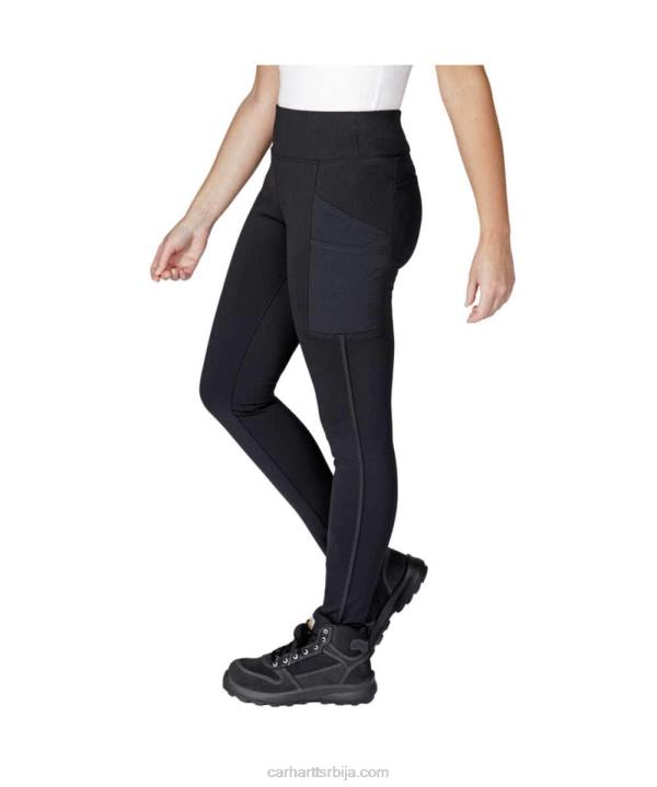 4042L184 Carhartt црн хеланке са поставом у тешкој категорији Жене