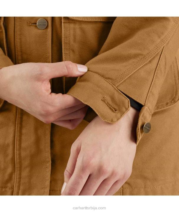 4042L186 Carhartt црн лабави капут од патке Жене