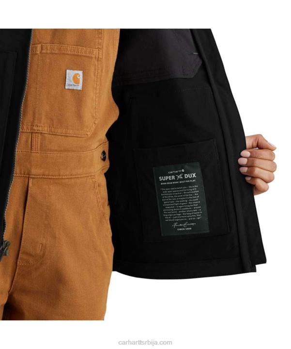 4042L197 Carhartt црн супер дук опуштена лагана јакна са капуљачом Жене