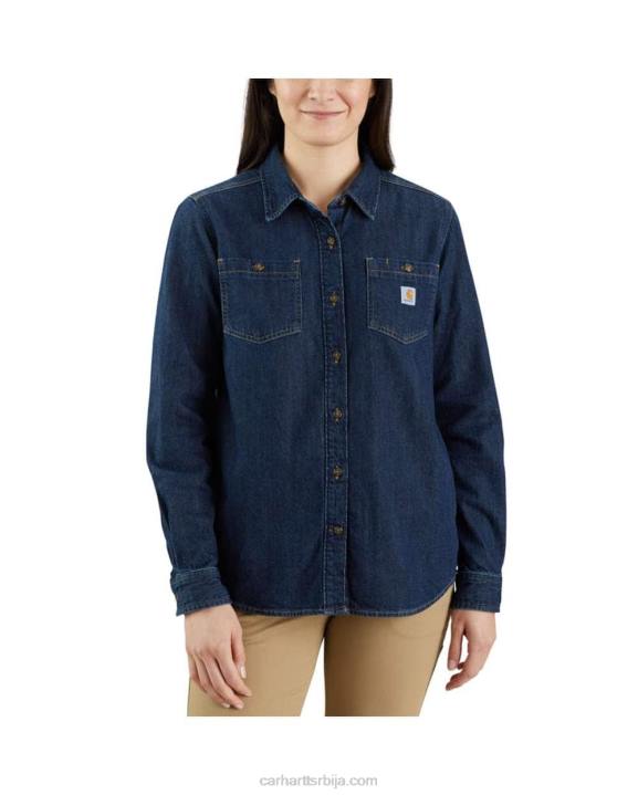 4042L247 Carhartt зион опуштена мајица од тексаса дугих рукава средње тежине Жене