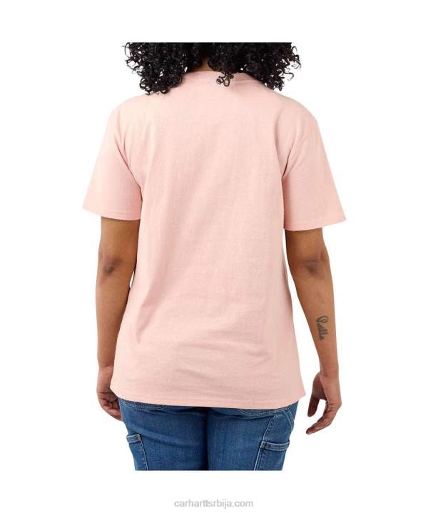 4042L223 Carhartt јасенова ружа слободна тешка мајица кратких рукава к87 са џепом Жене