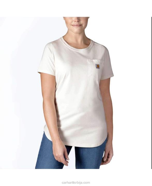 4042L224 Carhartt магента ахат јака опуштена мајица кратких рукава са џеповима средње тежине Жене