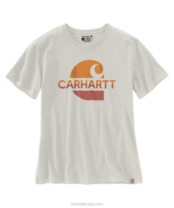 4042L225 Carhartt магента ахат слободна тешка мајица кратких рукава са избледелим графиком 