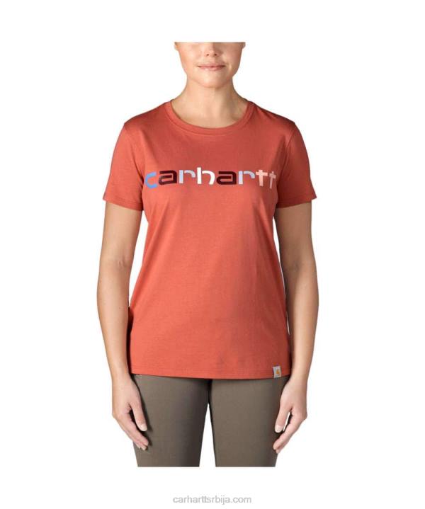 4042L226 Carhartt црн лагана мајица кратких рукава са логотипом опуштеног кроја у више боја Жене
