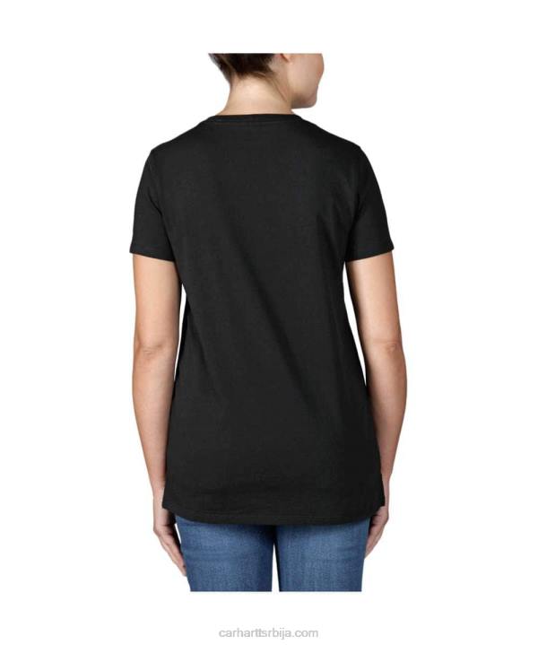 4042L226 Carhartt црн лагана мајица кратких рукава са логотипом опуштеног кроја у више боја Жене