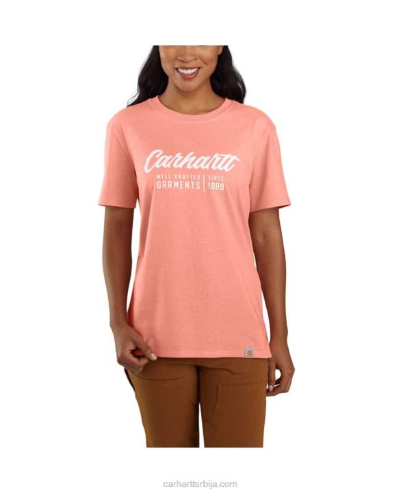 4042L227 Carhartt босиљак вријесак слободна тешка мајица кратких рукава са графиком Жене