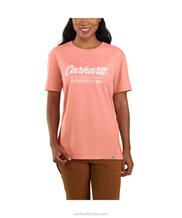 4042L227 Carhartt босиљак вријесак слободна тешка мајица кратких рукава са графиком Жене