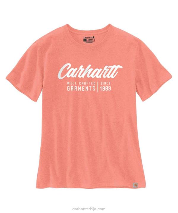 4042L227 Carhartt босиљак вријесак слободна тешка мајица кратких рукава са графиком Жене