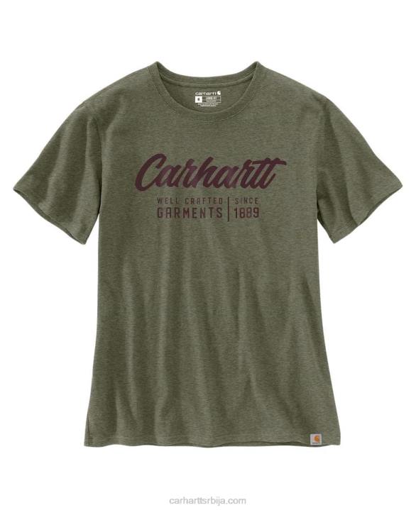 4042L227 Carhartt босиљак вријесак слободна тешка мајица кратких рукава са графиком Жене