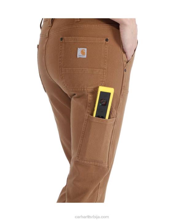 4042L202 Carhartt црн робусне савитљиве радне панталоне опуштеног кроја од кепера са дуплим предњим делом Жене