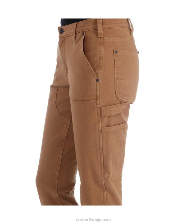 4042L202 Carhartt црн робусне савитљиве радне панталоне опуштеног кроја од кепера са дуплим предњим делом Жене