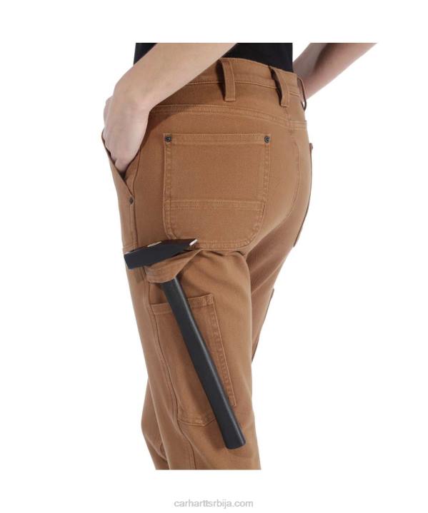 4042L202 Carhartt црн робусне савитљиве радне панталоне опуштеног кроја од кепера са дуплим предњим делом Жене