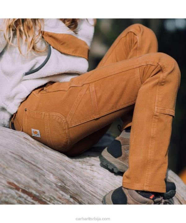 4042L202 Carhartt црн робусне савитљиве радне панталоне опуштеног кроја од кепера са дуплим предњим делом Жене