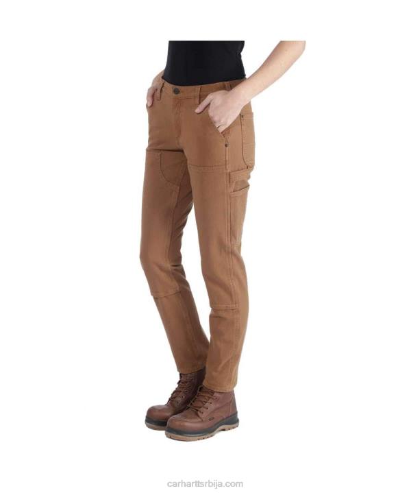 4042L202 Carhartt црн робусне савитљиве радне панталоне опуштеног кроја од кепера са дуплим предњим делом Жене