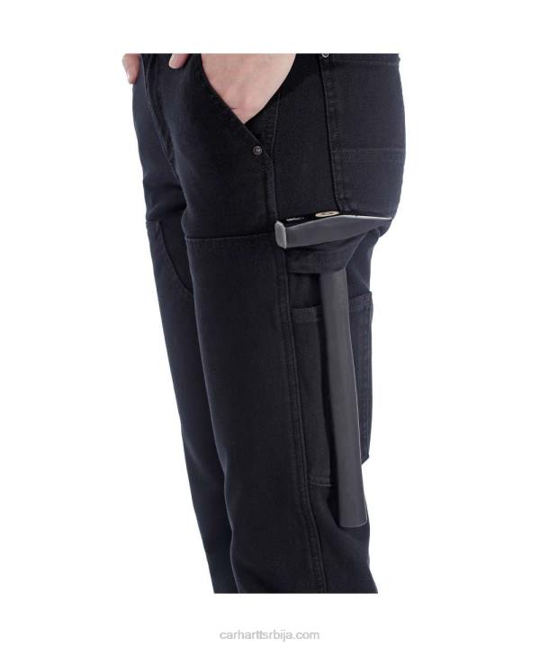 4042L202 Carhartt црн робусне савитљиве радне панталоне опуштеног кроја од кепера са дуплим предњим делом Жене