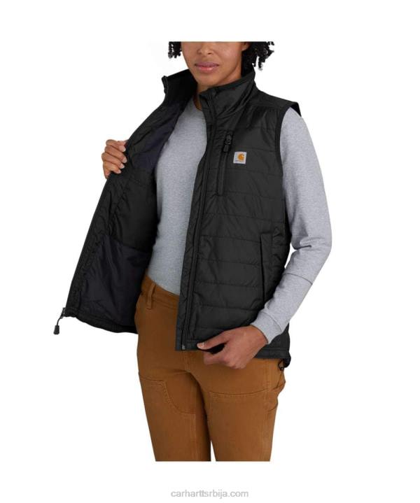 4042L221 Carhartt црн прслук са изолацијом од кише од најлона Жене