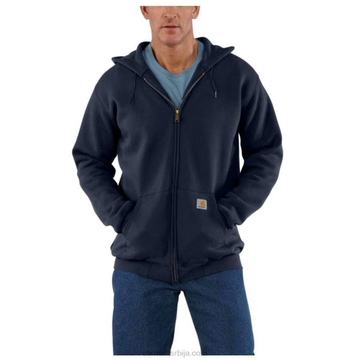 4042L34 Carhartt црн широка дуксерица средње тежине са пуним патентним затварачем мушкарци