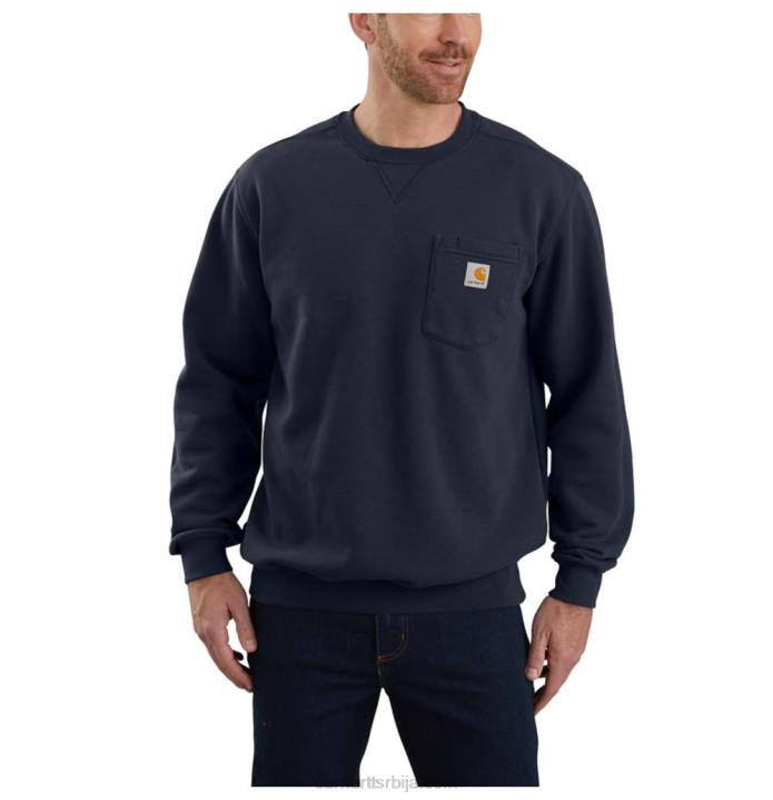 4042L35 Carhartt црн дуксерица средњег кроја са округлим џепом мушкарци