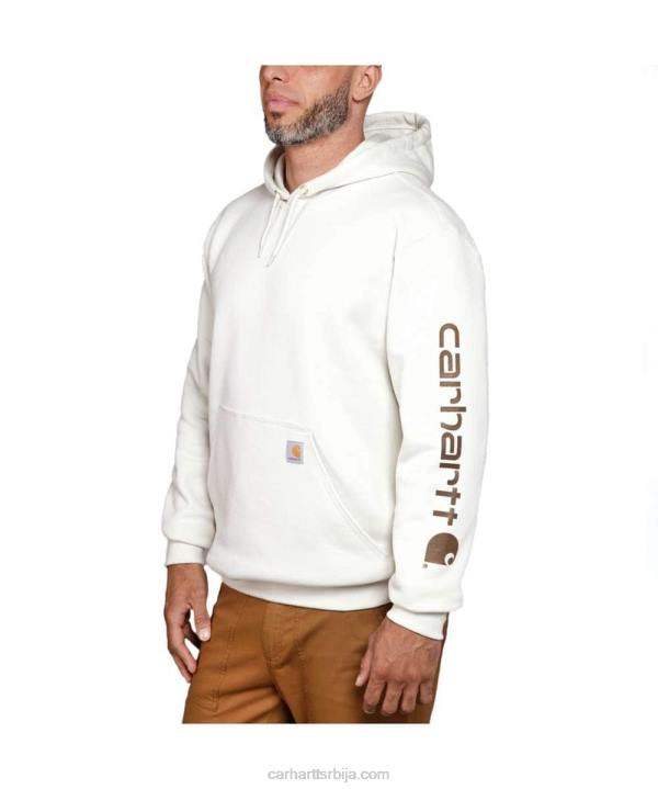 4042L38 Carhartt алпски плави вријесак дуксерица средњег кроја са графичким рукавима са логотипом мушкарци