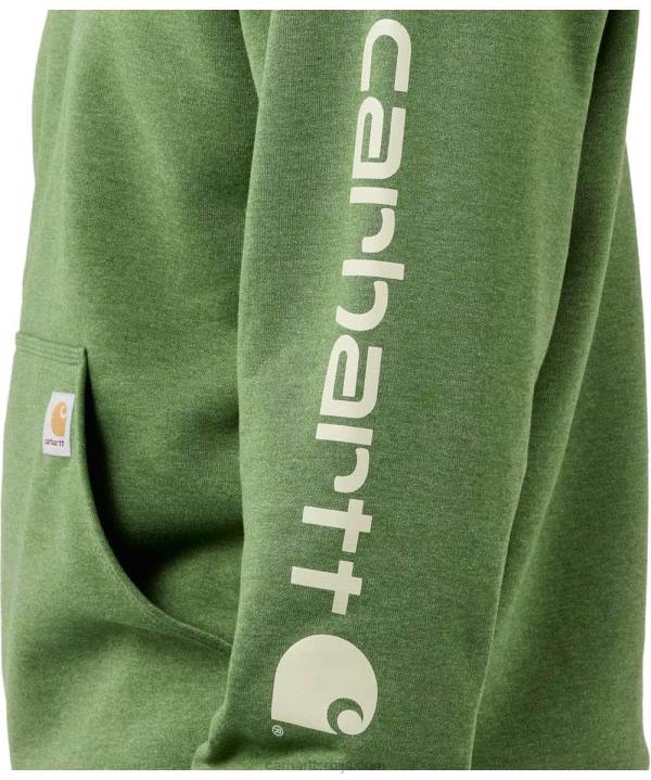 4042L38 Carhartt алпски плави вријесак дуксерица средњег кроја са графичким рукавима са логотипом мушкарци