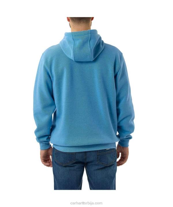 4042L40 Carhartt црн дуксерица са графичким логотипом средње тежине мушкарци