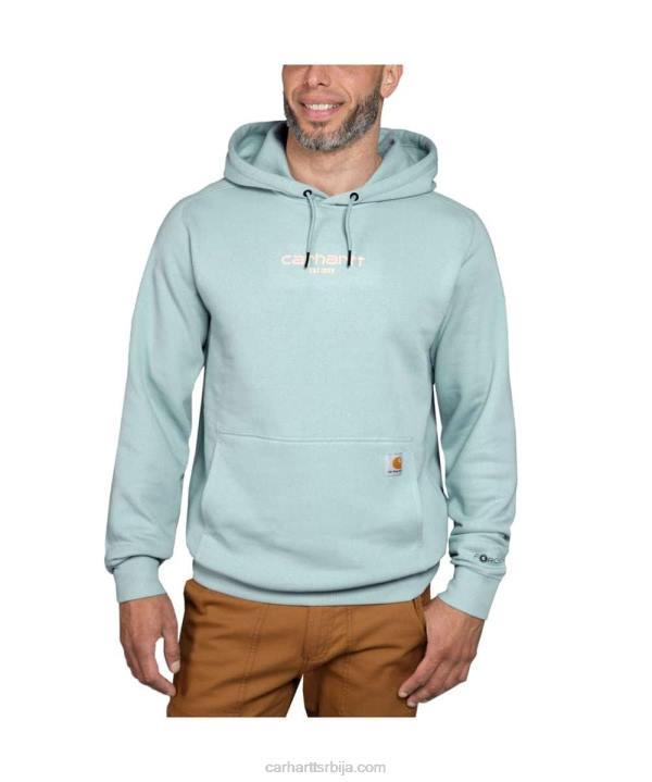 4042L43 Carhartt асфалтни вријесак форце релакед фит лагани дукс са графичким логотипом мушкарци