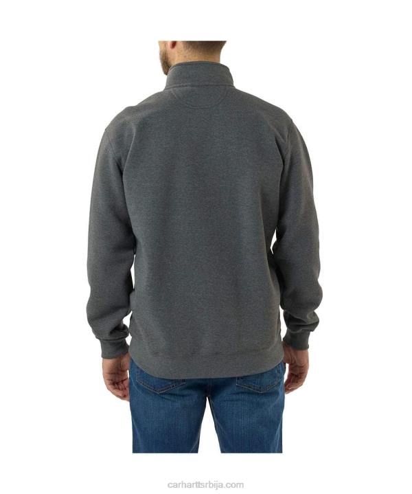 4042L47 Carhartt црн лабава дуксерица средње тежине са патентним затварачем мушкарци