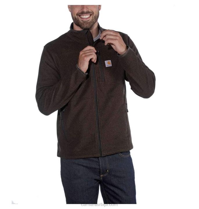 4042L51 Carhartt тармац хеатхер далтон флис са пуним затварачем мушкарци