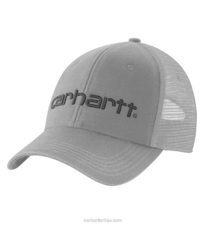 4042L88 Carhartt асфалт црн платнена капица са логотипом са мрежицом мушкарци