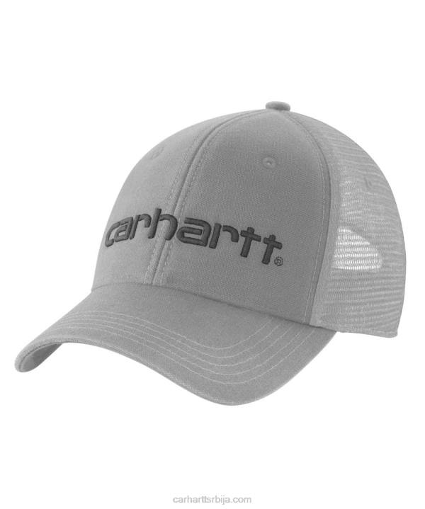 4042L88 Carhartt асфалт црн платнена капица са логотипом са мрежицом мушкарци