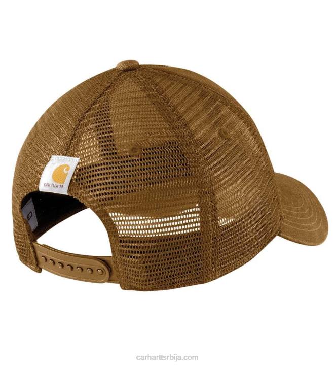 4042L88 Carhartt асфалт црн платнена капица са логотипом са мрежицом мушкарци