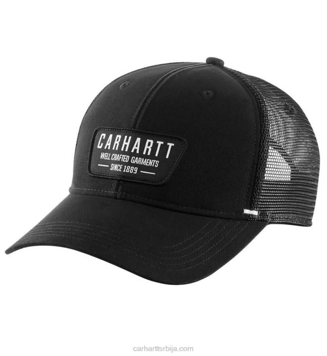 4042L90 Carhartt црн платнена капица са мрежицом мушкарци