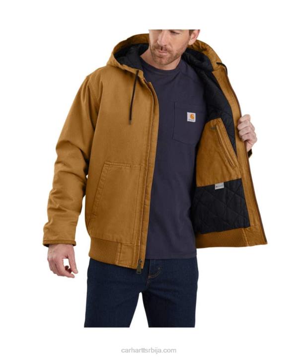 4042L13 Carhartt црн лабав крој опрана патка изолована активна јац мушкарци