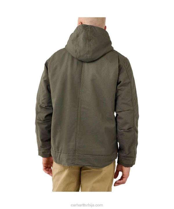 4042L14 Carhartt црн практична јакна опуштеног кроја са праном пачјом шерпом мушкарци