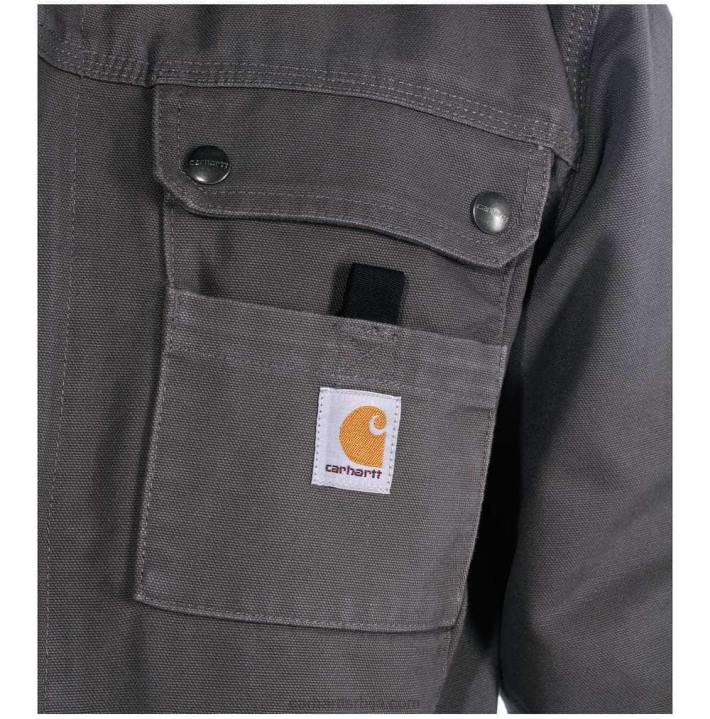 4042L14 Carhartt црн практична јакна опуштеног кроја са праном пачјом шерпом мушкарци