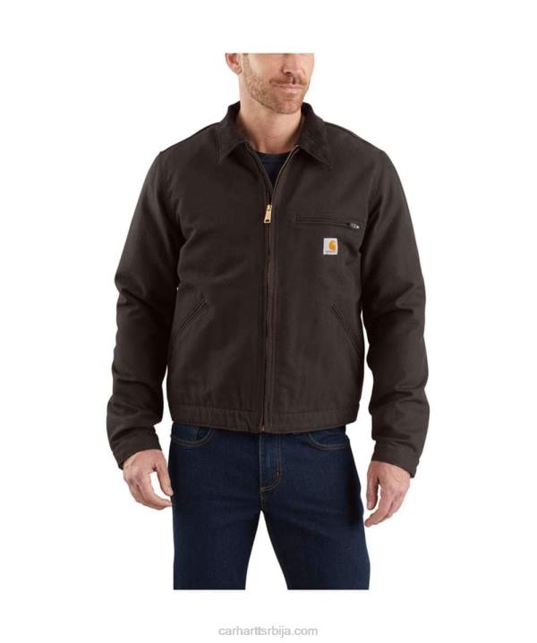4042L17 Carhartt црн опуштена детроит јакна обложена детроитским ћебетом мушкарци