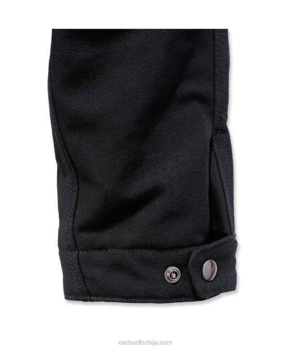 4042L17 Carhartt црн опуштена детроит јакна обложена детроитским ћебетом мушкарци