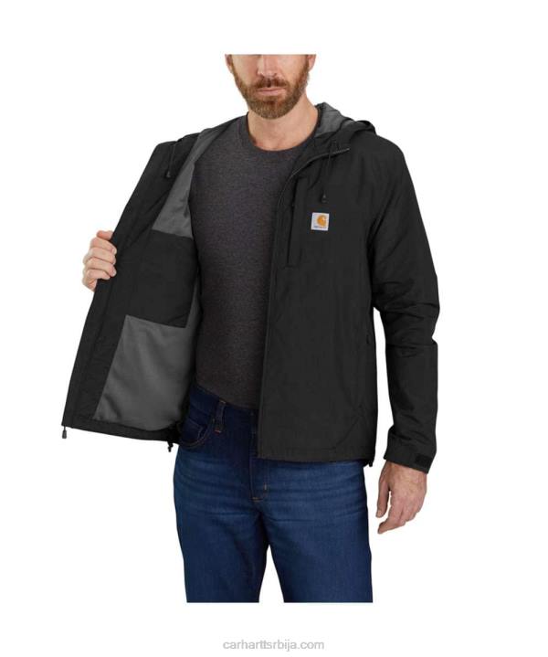 4042L18 Carhartt црн раин дефендер опуштена лагана јакна мушкарци