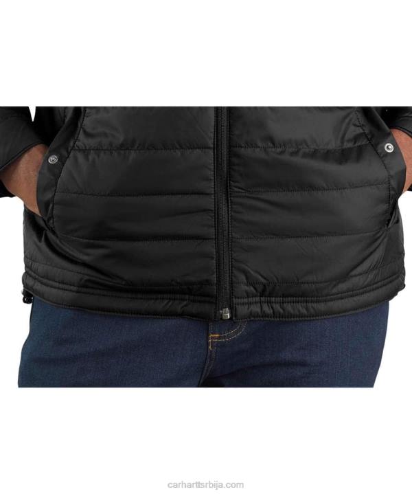 4042L22 Carhartt црн раин дефендер опуштена лагана изолована јакна мушкарци