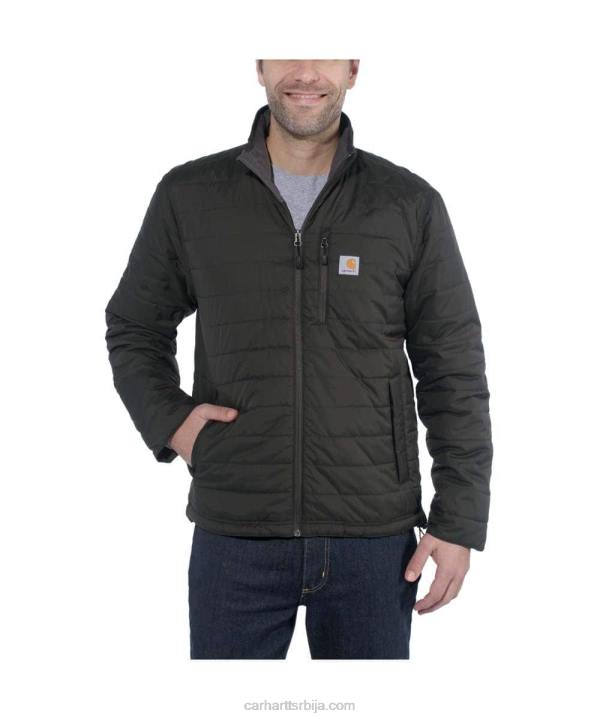 4042L22 Carhartt црн раин дефендер опуштена лагана изолована јакна мушкарци