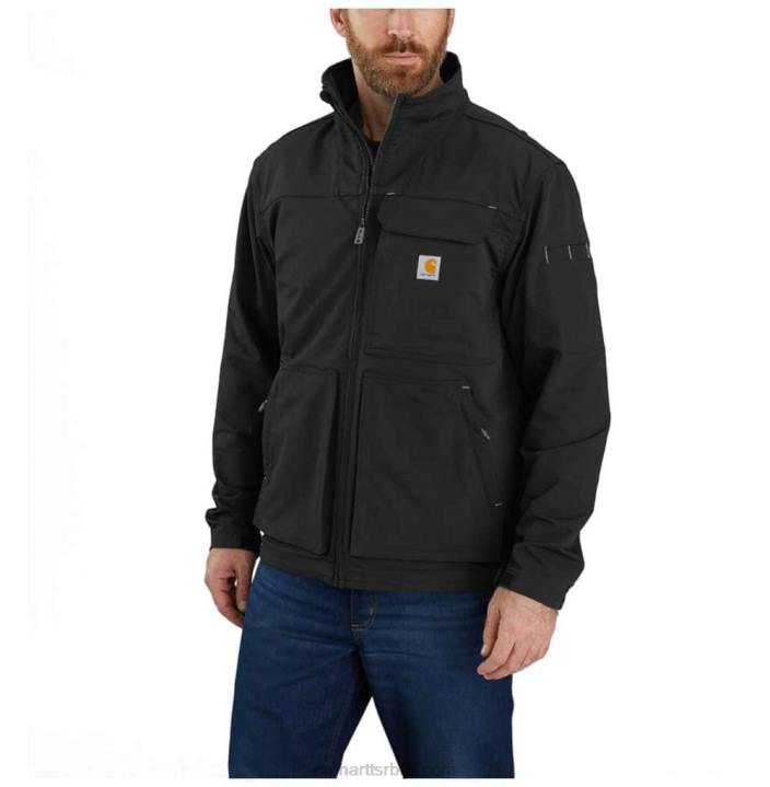 4042L23 Carhartt црн супер дук опуштена лагана лажна јакна са вратом мушкарци